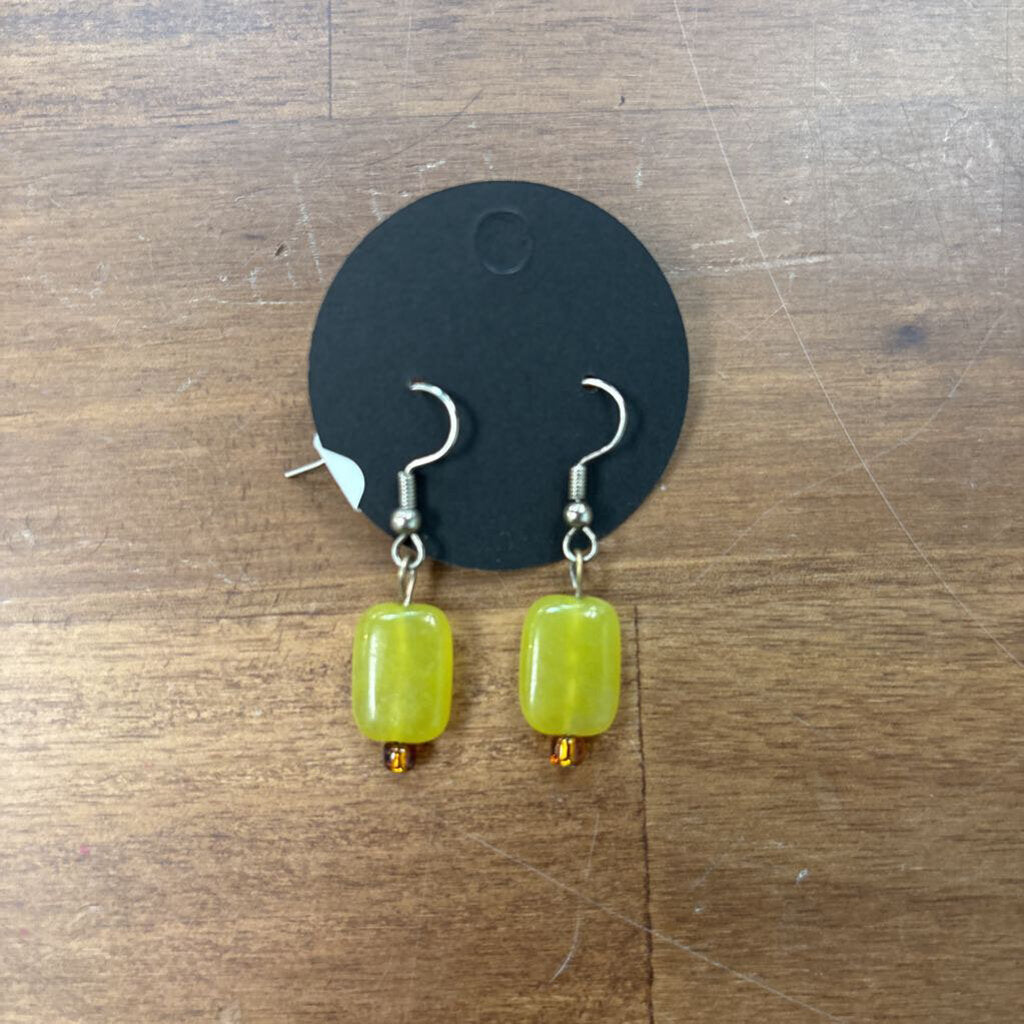 Green Stone Drop Earrings