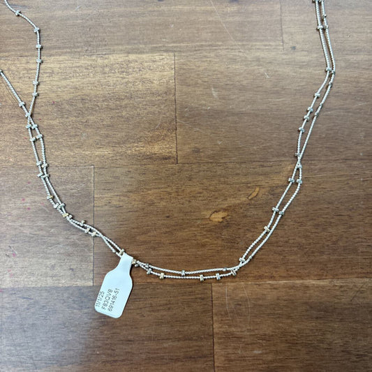 Silver Long Layered Necklace