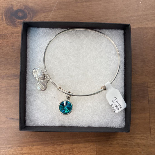 Alex and Ani Silver/ Blue Stone Charm Bracelet