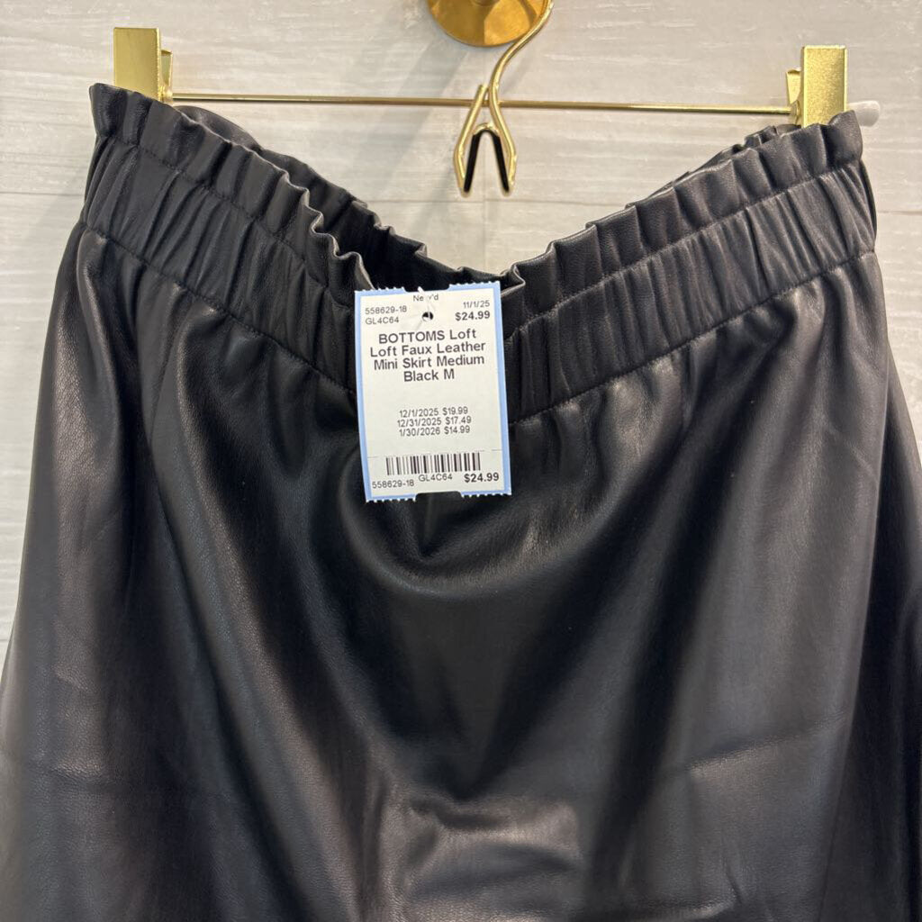 Loft Faux Leather Mini Skirt Medium