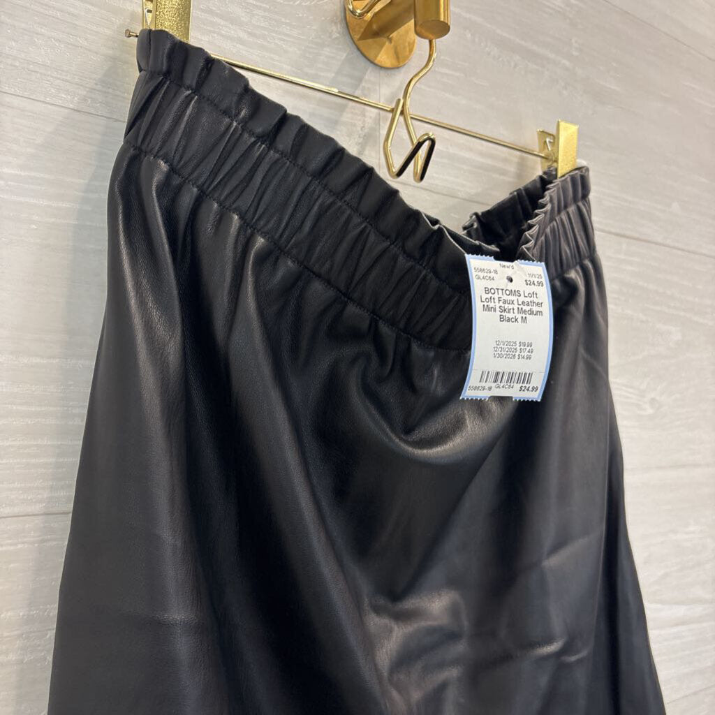 Loft Faux Leather Mini Skirt Medium