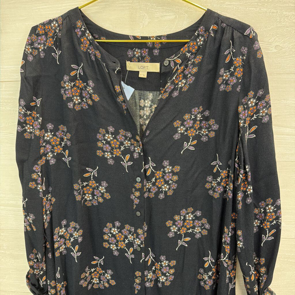 Loft Long Sleeve Printed Dress Medium Tall