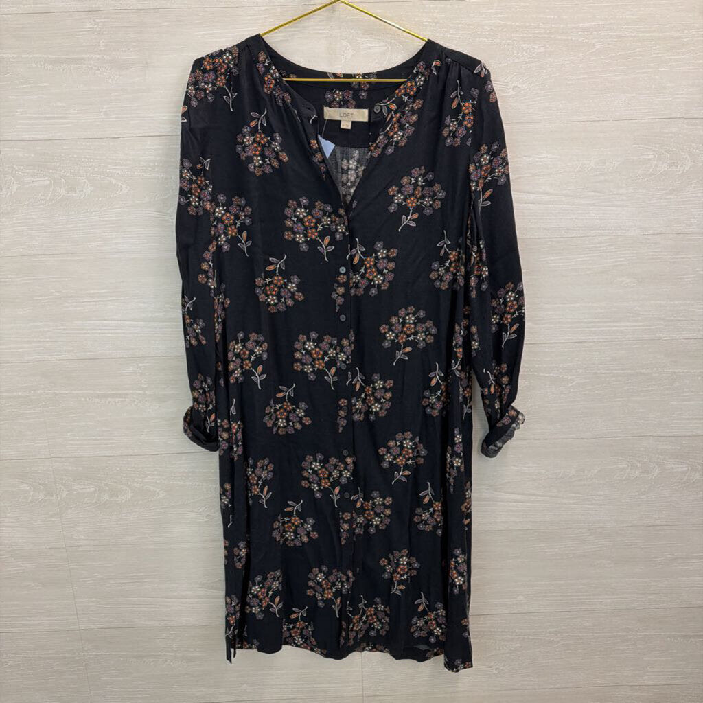 Loft Long Sleeve Printed Dress Medium Tall