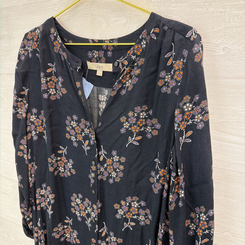 Loft Long Sleeve Printed Dress Medium Tall