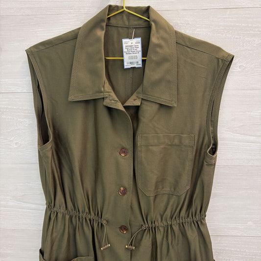 Calvin Klein Button Front Cinched Waist Dress Medium