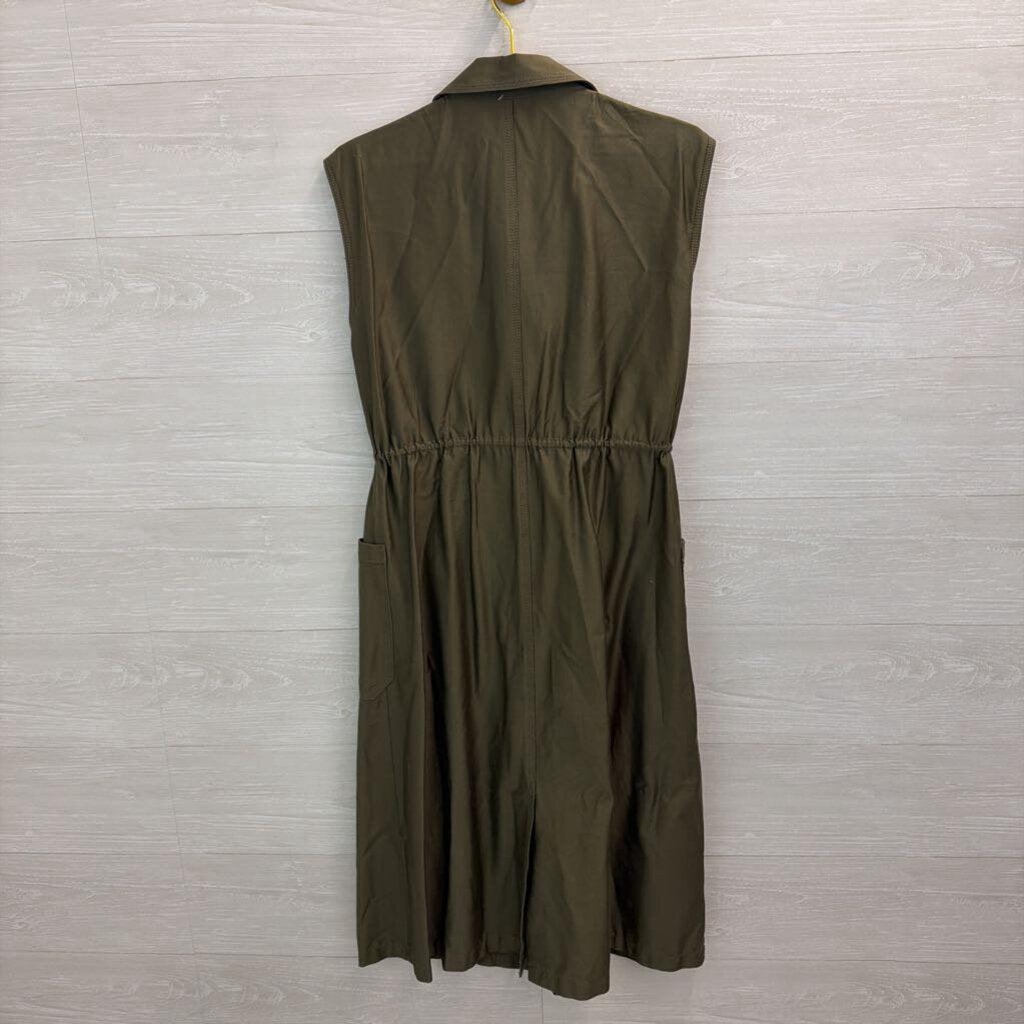Calvin Klein Button Front Cinched Waist Dress Medium