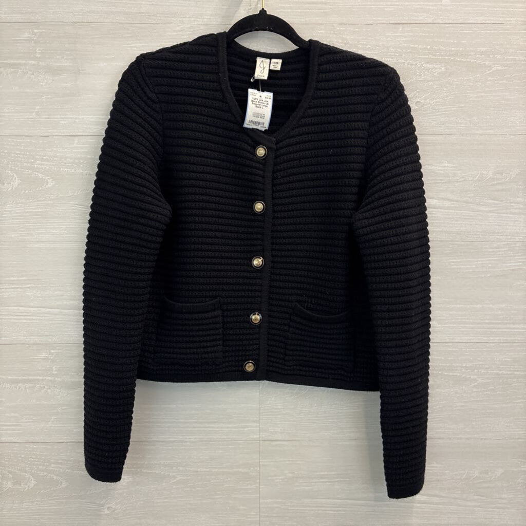 Joie Black Button Up Sweater Large