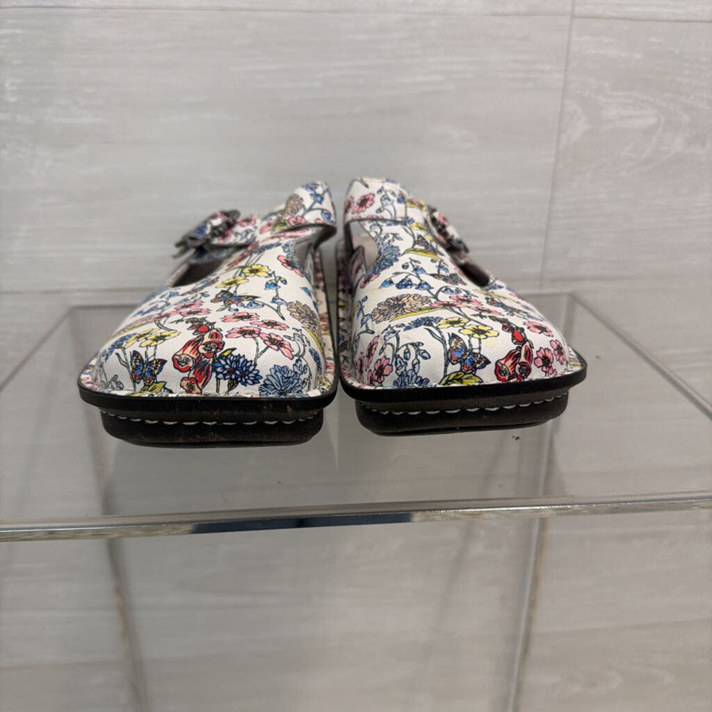 Alegria Classic Leather Butterfly Print Clogs 38