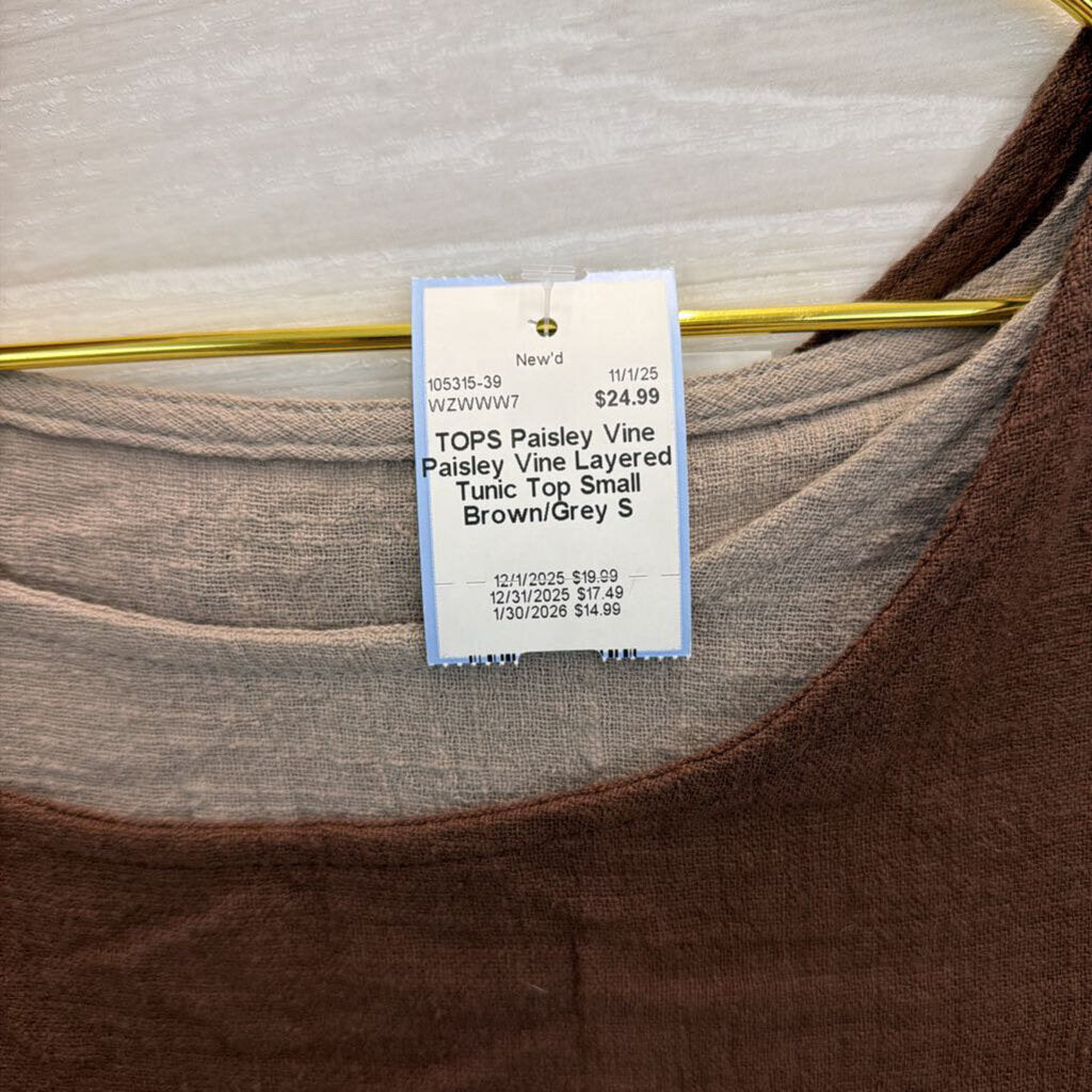 Paisley Vine Layered Tunic Top Small