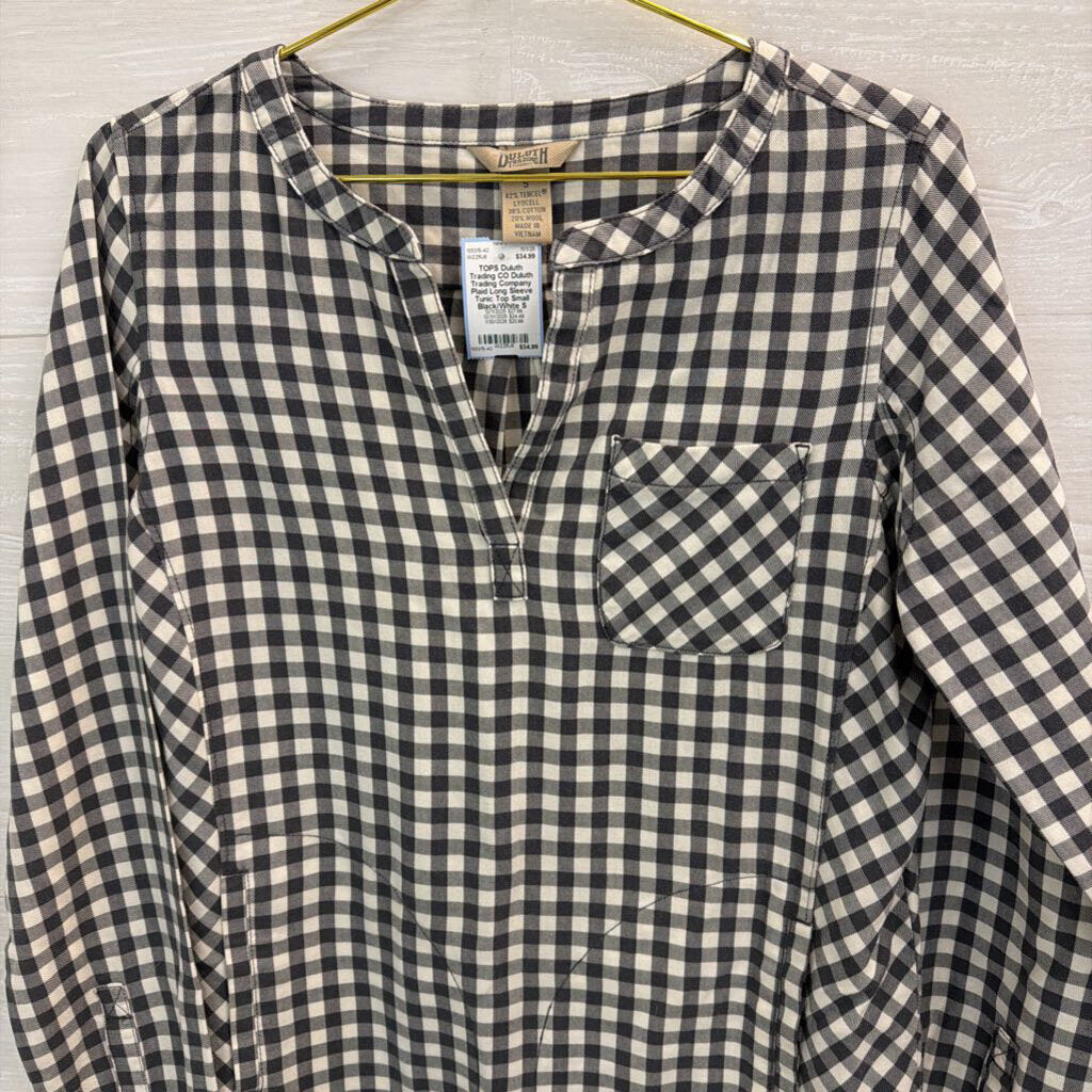 Duluth Trading Company Plaid Long Sleeve Tunic Top Small