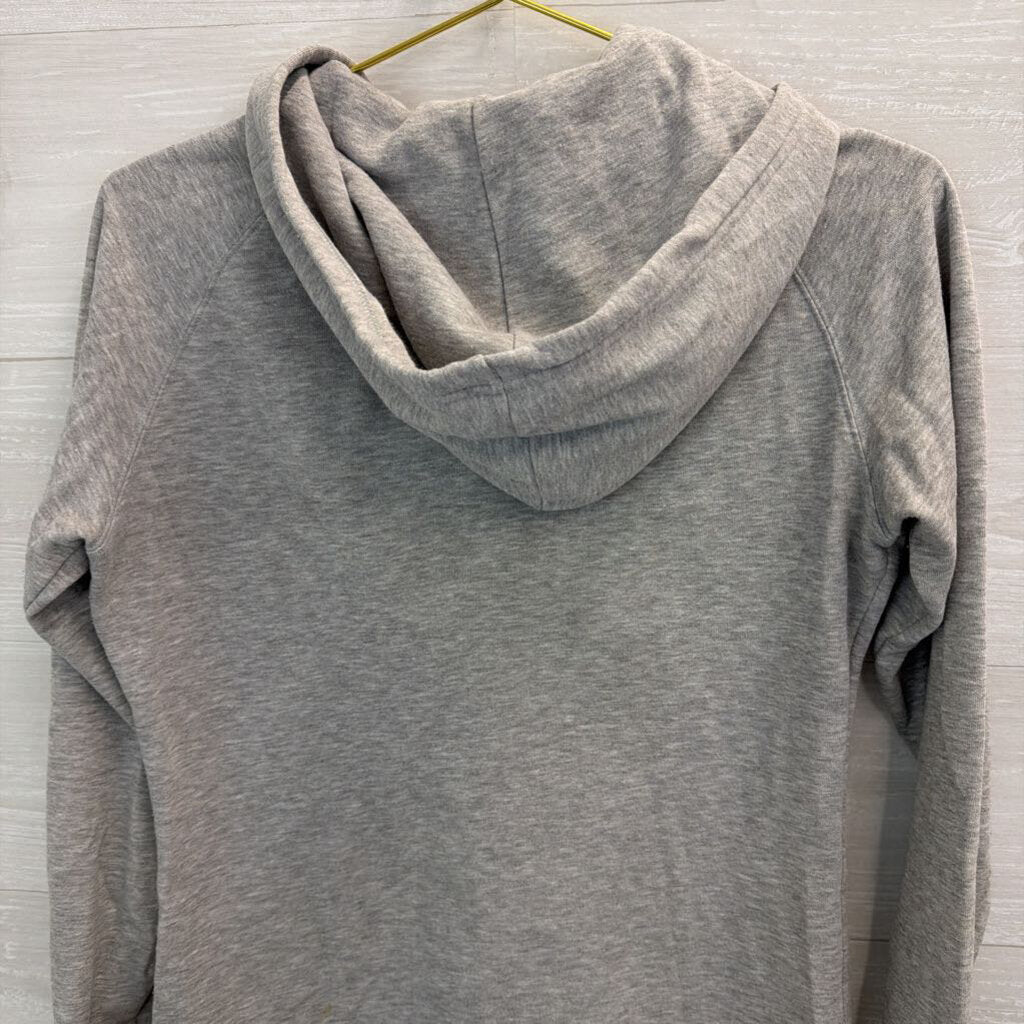 The North Face Grey/ Pink Logo Zip Up Hoodie Small