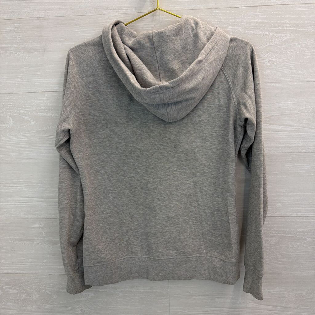 The North Face Grey/ Pink Logo Zip Up Hoodie Small