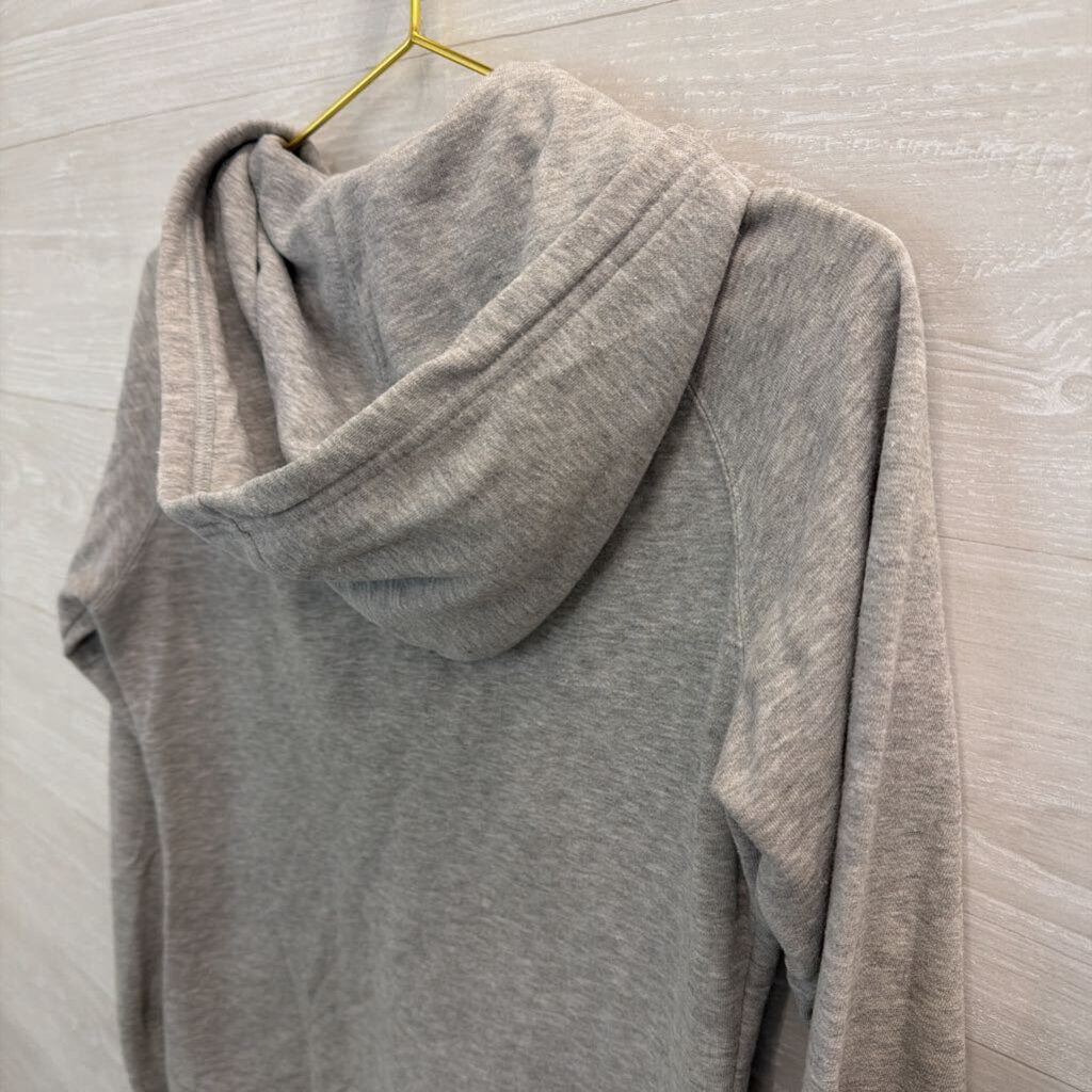 The North Face Grey/ Pink Logo Zip Up Hoodie Small