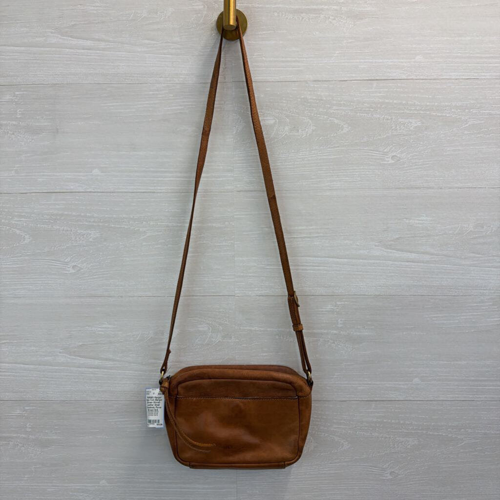 Margot Brown Woven Leather Small Crossbody Purse
