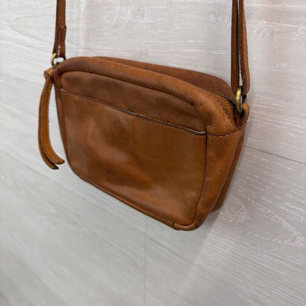 Margot Brown Woven Leather Small Crossbody Purse