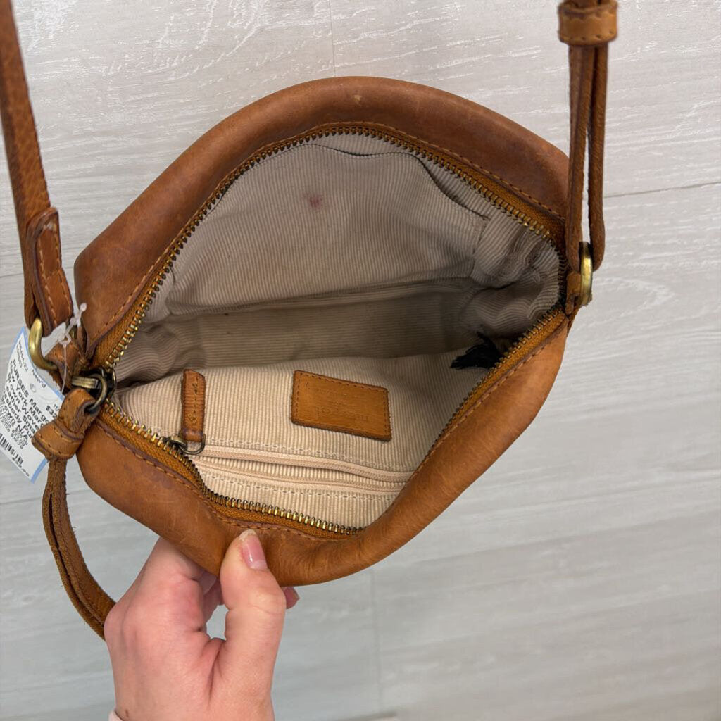 Margot Brown Woven Leather Small Crossbody Purse