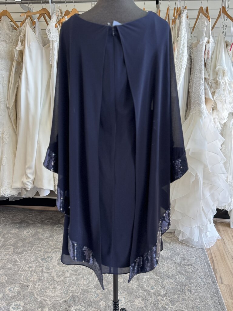 Vince Camuto Navy Cap Sequin Edge Top Short Formal Dress 6