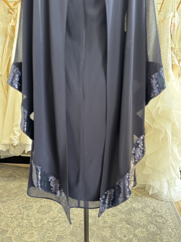 Vince Camuto Navy Cap Sequin Edge Top Short Formal Dress 6