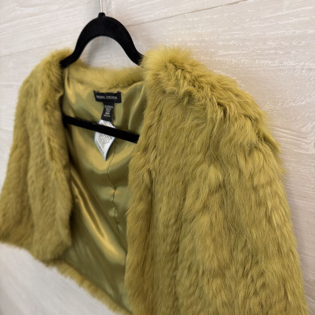 Valerie Stevens Green Fur Cropped Jacket Small/ Medium