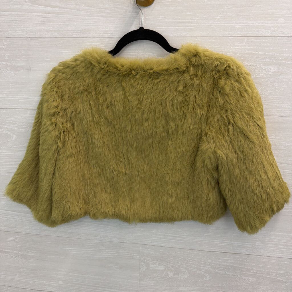 Valerie Stevens Green Fur Cropped Jacket Small/ Medium