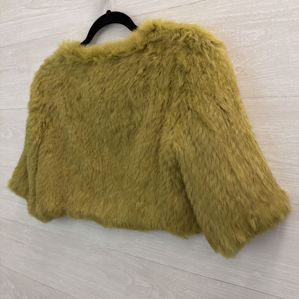 Valerie Stevens Green Fur Cropped Jacket Small/ Medium