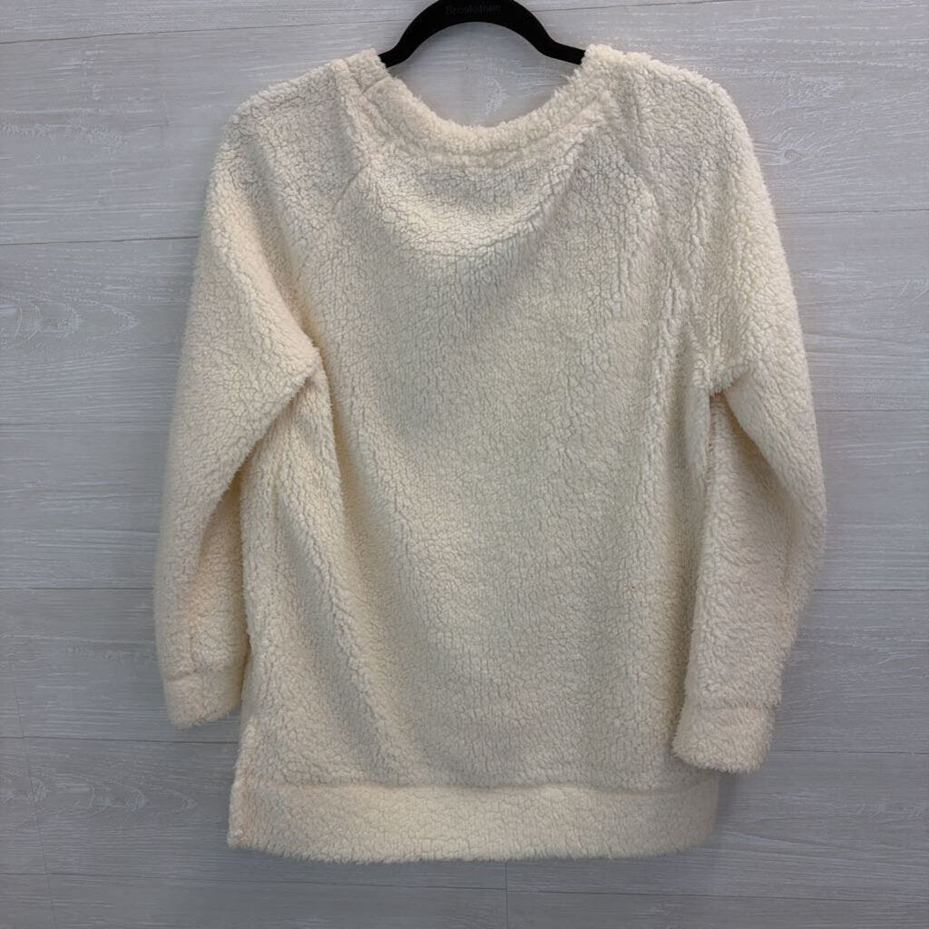 Como Vintage White Soft Sequin Gingerbread Long Sleeve Sweater Top Medium