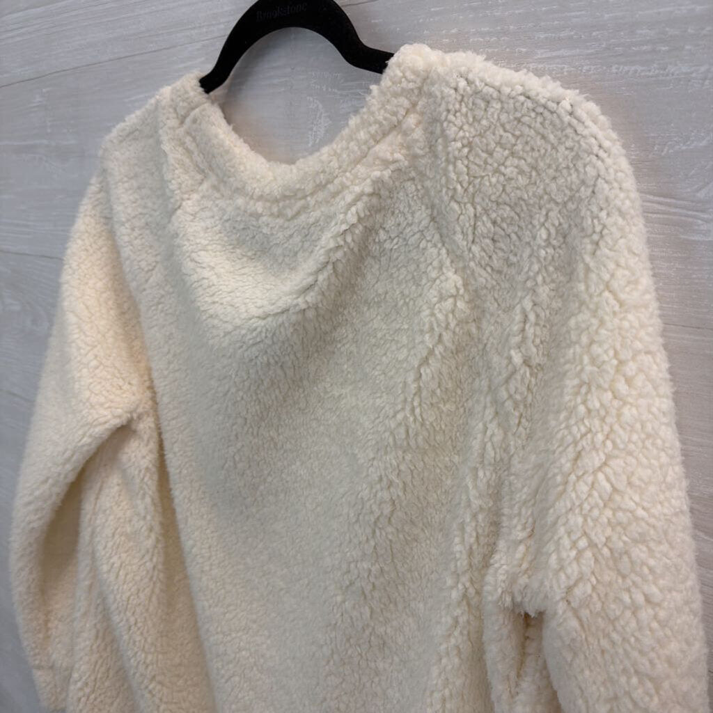 Como Vintage White Soft Sequin Gingerbread Long Sleeve Sweater Top Medium