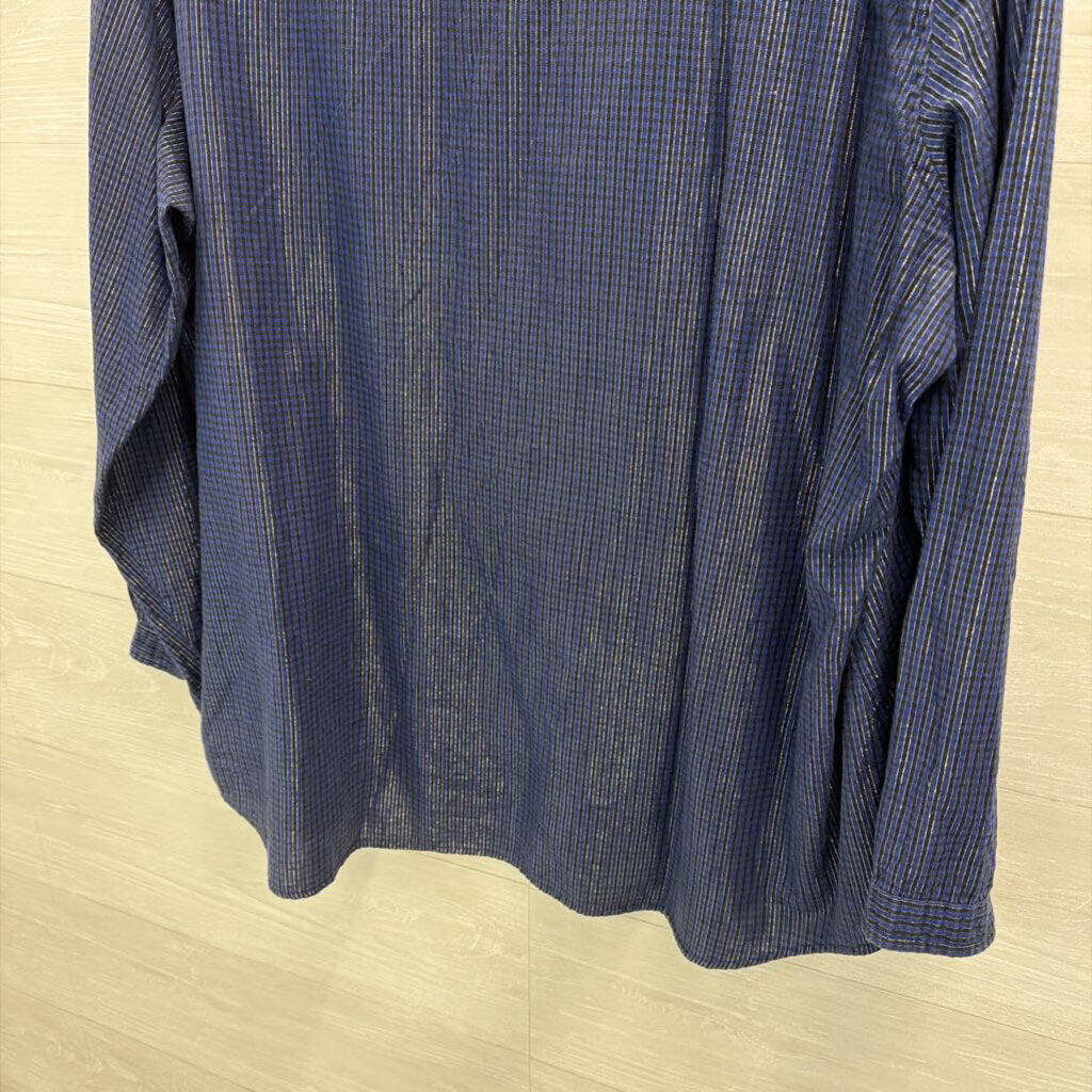 Vintage Bobbie Brooks Blue Ornament Patchwork Long Sleeve Button Down Top 26W/ 28W