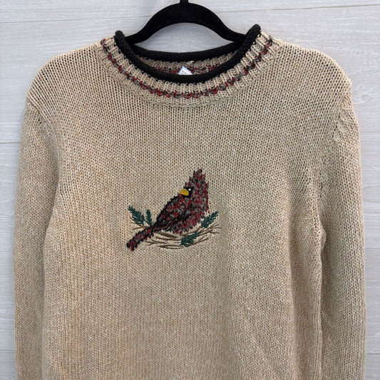 Vintage Christopher and Banks Brown Knit Cardinal Sweater Top Medium