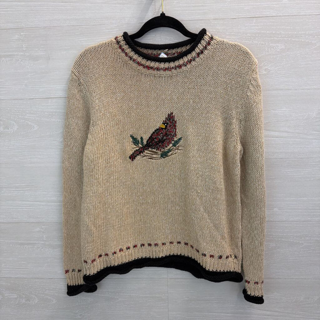 Vintage Christopher and Banks Brown Knit Cardinal Sweater Top Medium