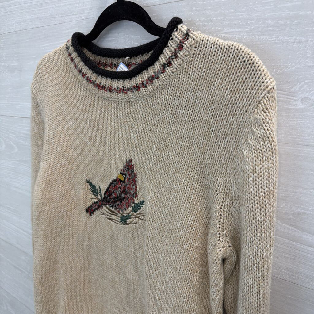 Vintage Christopher and Banks Brown Knit Cardinal Sweater Top Medium