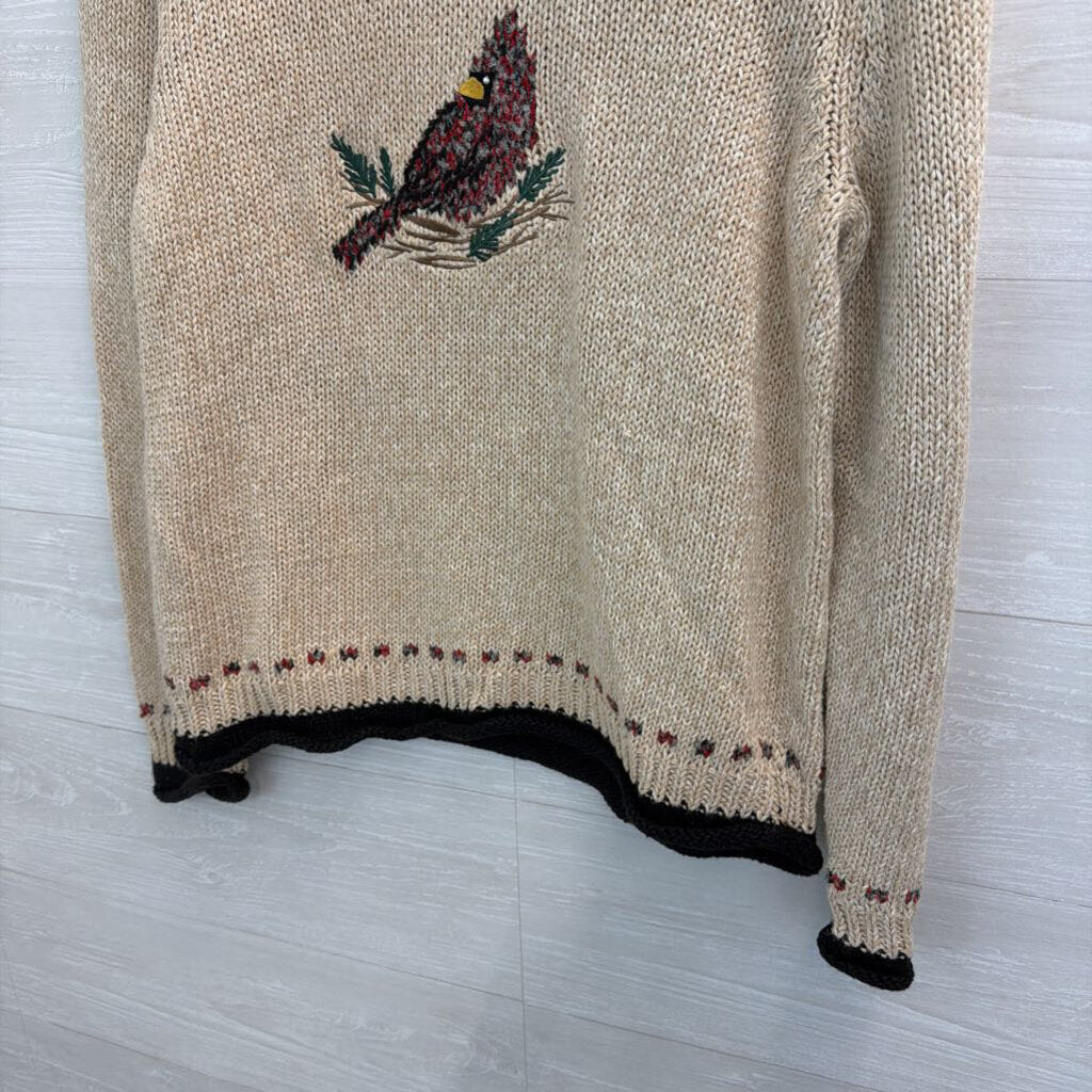 Vintage Christopher and Banks Brown Knit Cardinal Sweater Top Medium