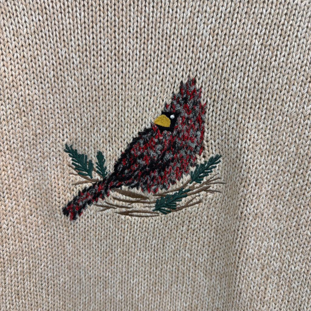Vintage Christopher and Banks Brown Knit Cardinal Sweater Top Medium