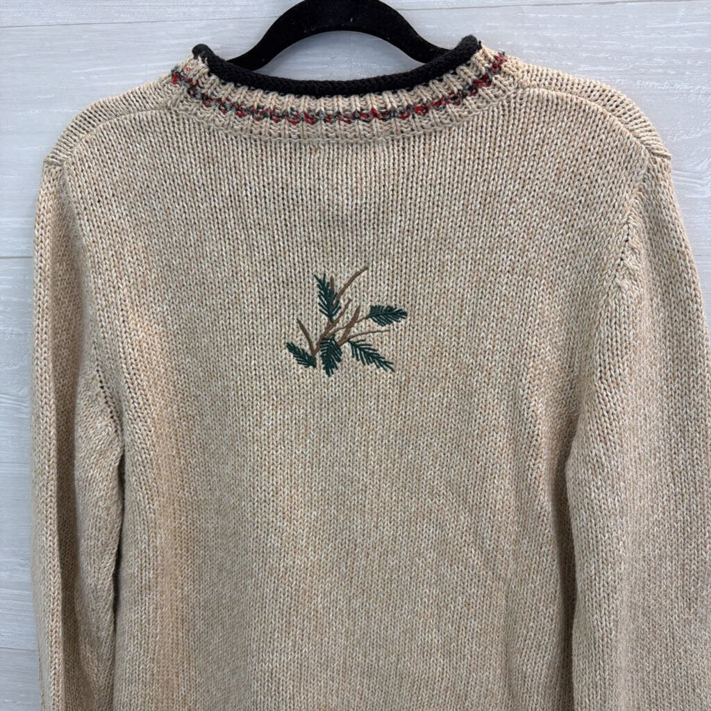 Vintage Christopher and Banks Brown Knit Cardinal Sweater Top Medium