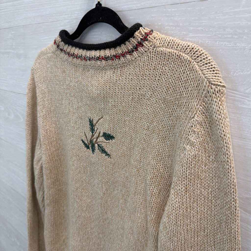 Vintage Christopher and Banks Brown Knit Cardinal Sweater Top Medium