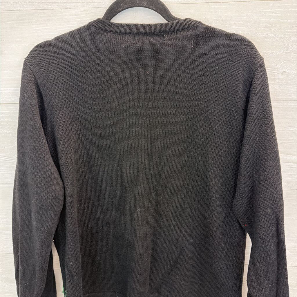 Vintage BP Design Black/ Multi Embroidered Toy Solider Holiday Cardigan Sweater Small