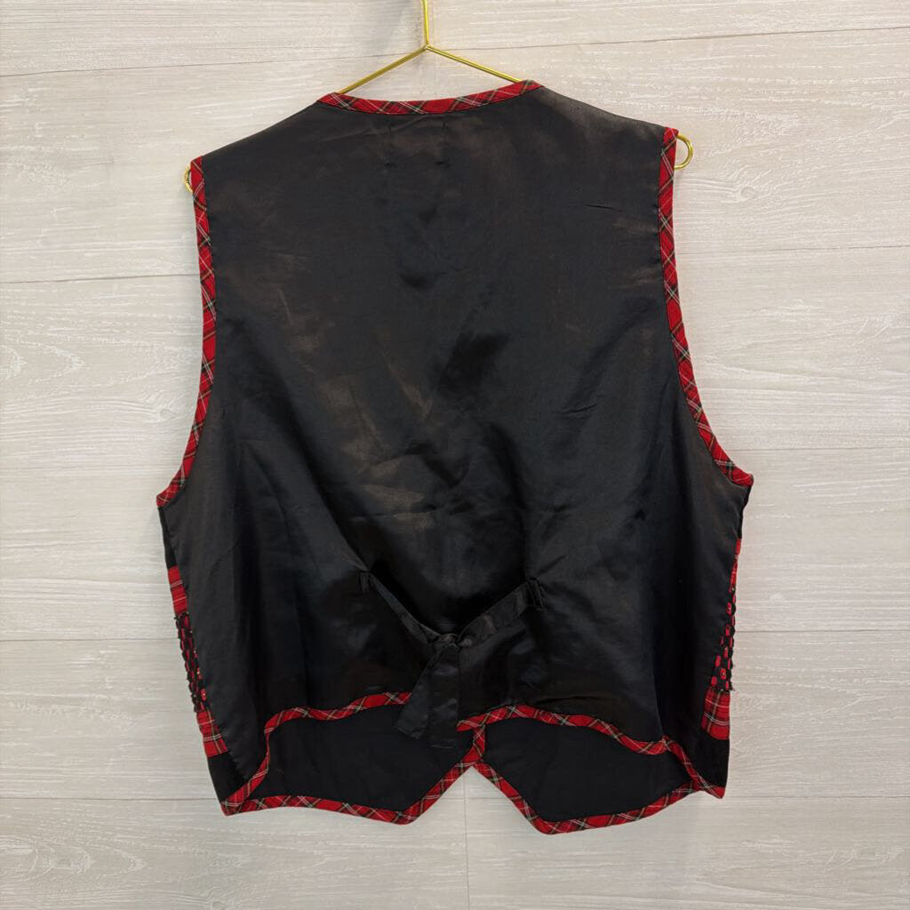 Vintage Paul Harris Black/ Red Holiday Vest Top Extra Large
