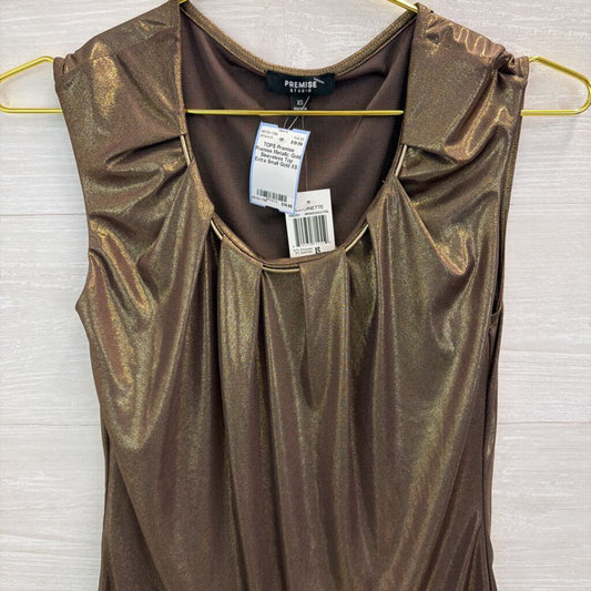 Premise Metallic Gold Sleeveless Top Extra Small