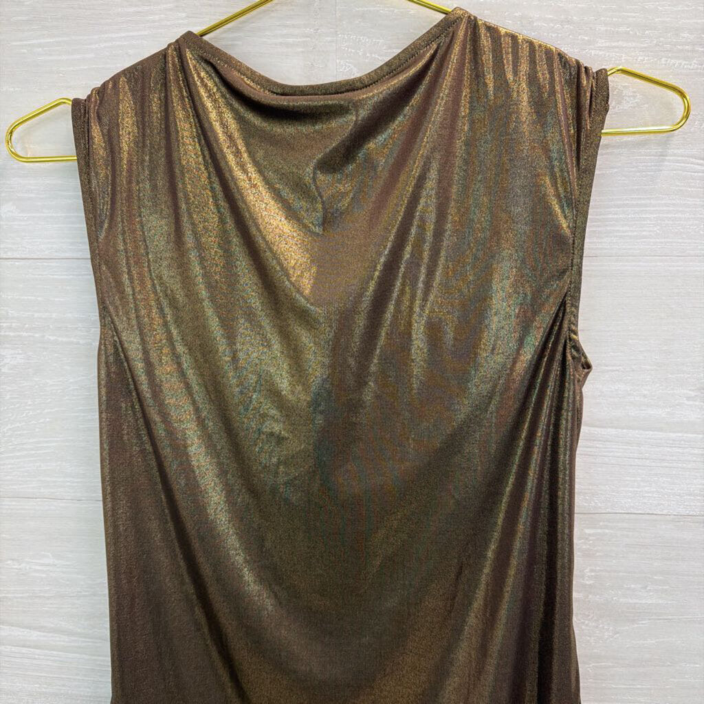 Premise Metallic Gold Sleeveless Top Extra Small