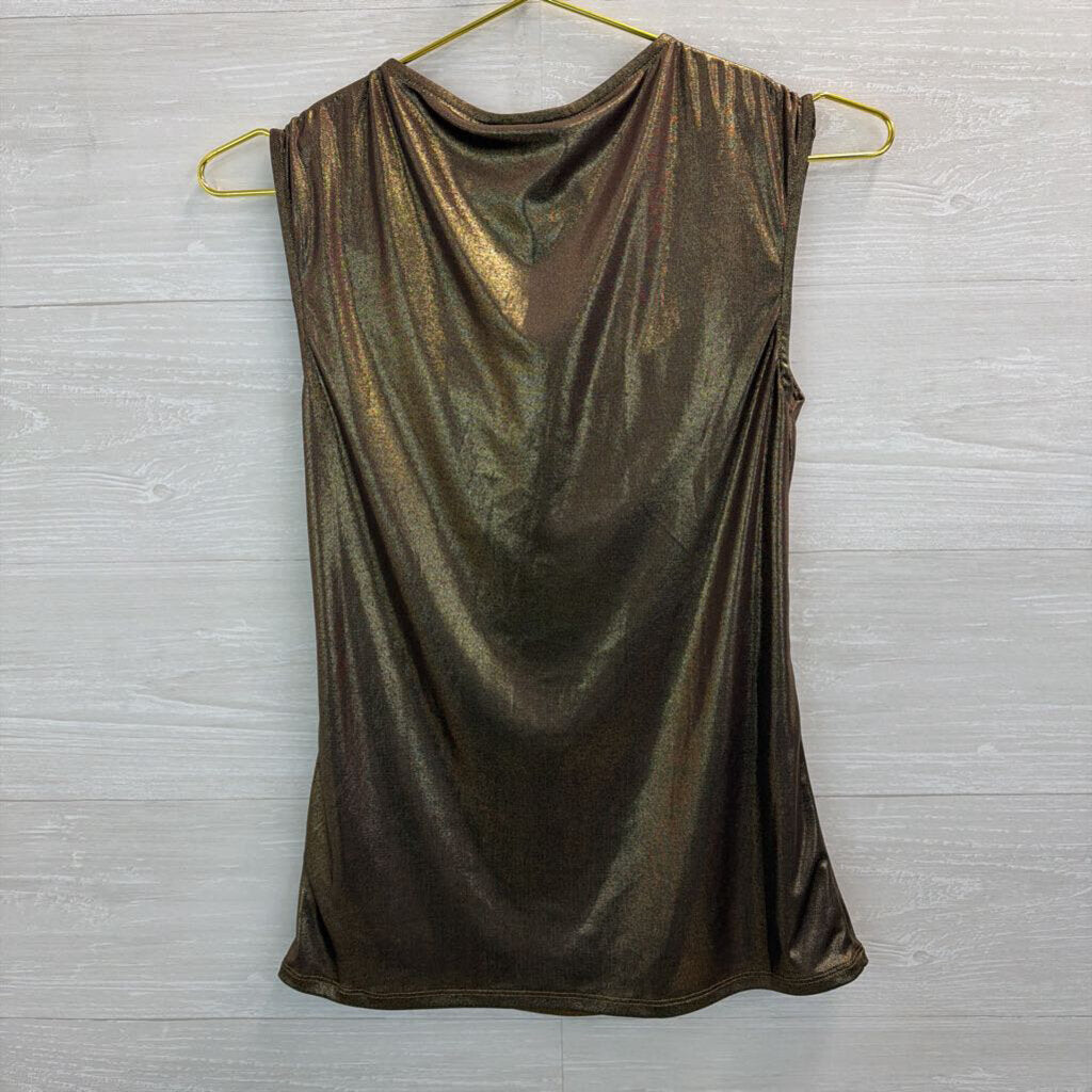 Premise Metallic Gold Sleeveless Top Extra Small