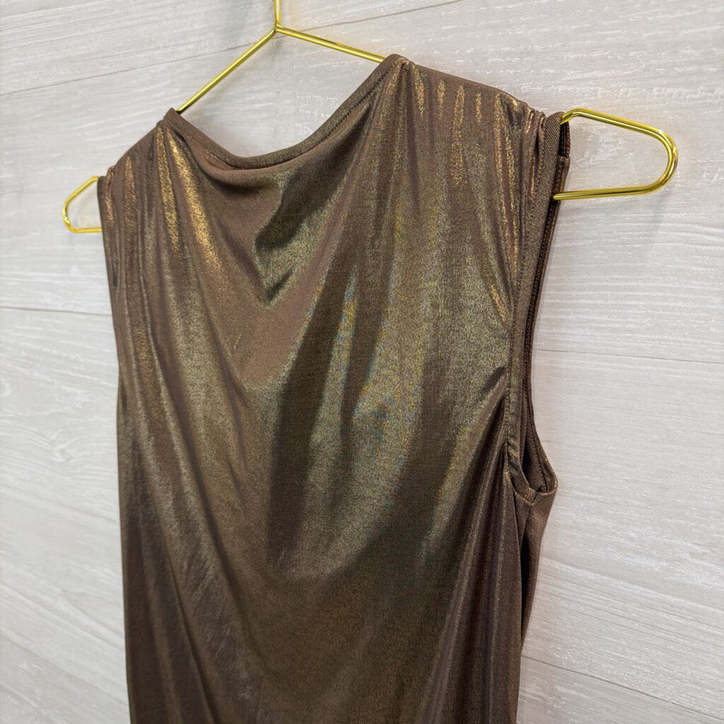 Premise Metallic Gold Sleeveless Top Extra Small