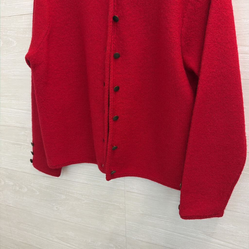 Vintage Karen Scott Red Cardigan Sweater Large Petite