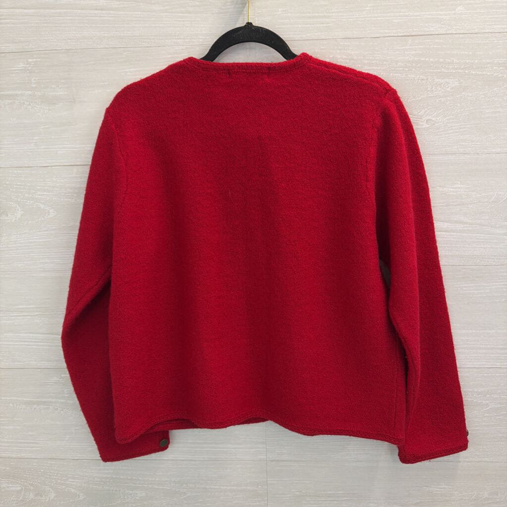 Vintage Karen Scott Red Cardigan Sweater Large Petite