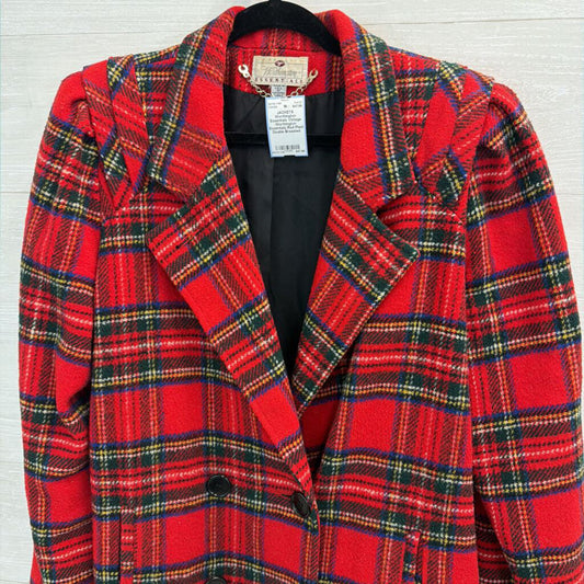 Vintage Worthington Essentials Red Plaid Double Breasted Jacket 14