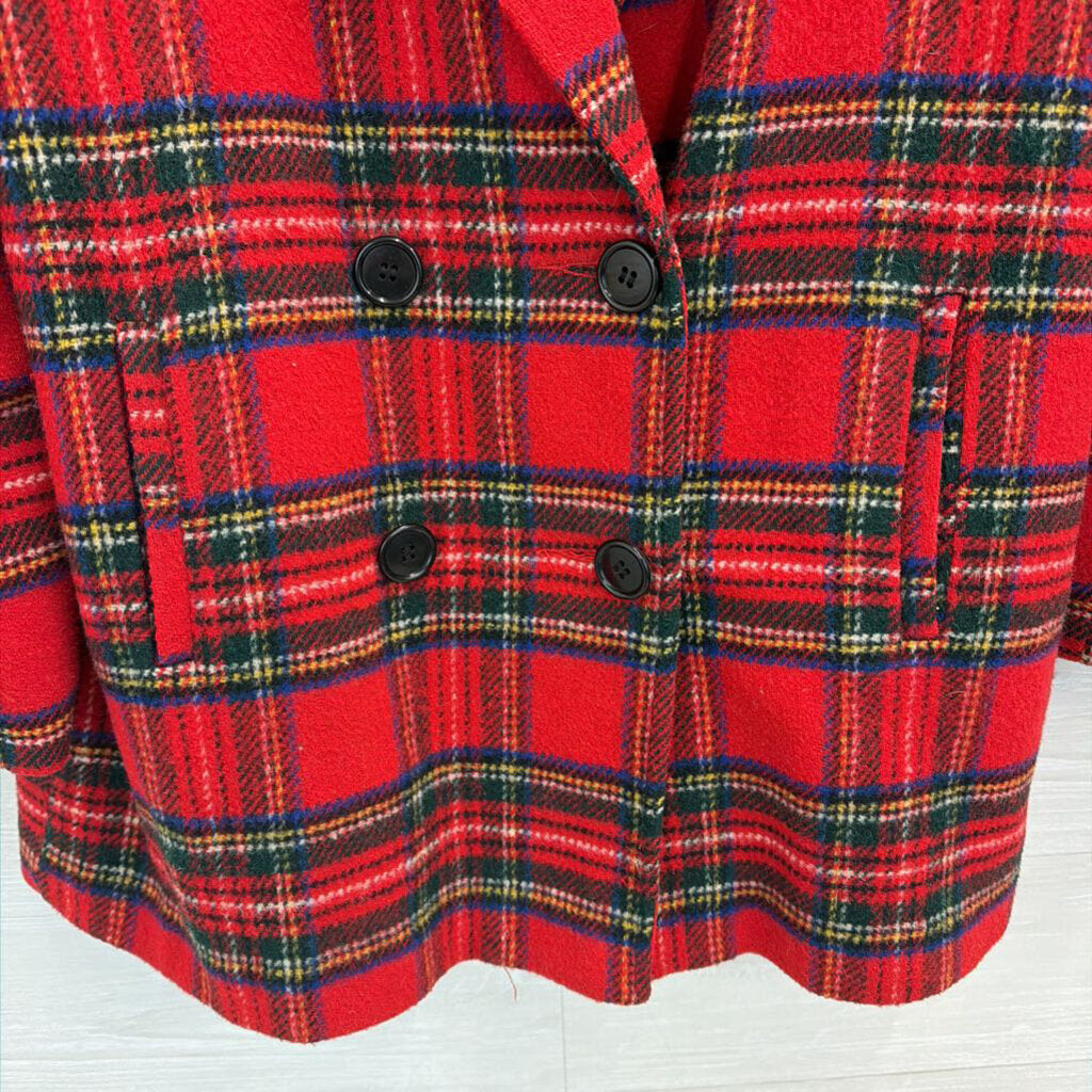 Vintage Worthington Essentials Red Plaid Double Breasted Jacket 14