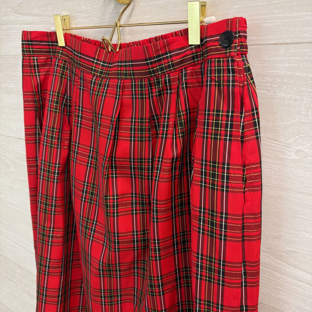 Vintage Worthington Red Plaid Midi Skirt 18
