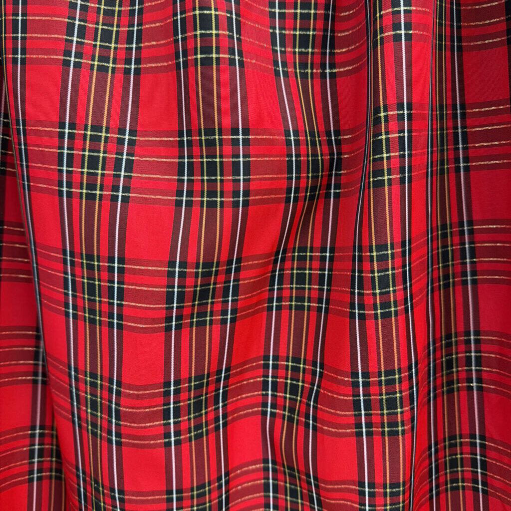 Vintage Worthington Red Plaid Midi Skirt 18