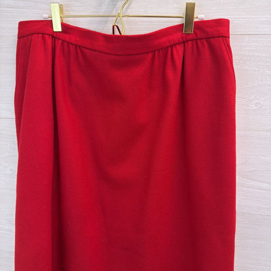 Vintage Koret Red Midi Skirt 18 W