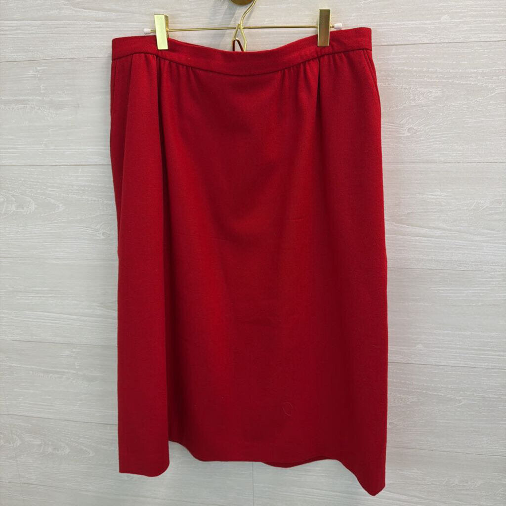 Vintage Koret Red Midi Skirt 18 W