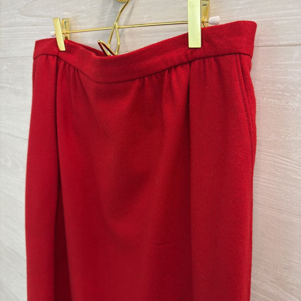 Vintage Koret Red Midi Skirt 18 W